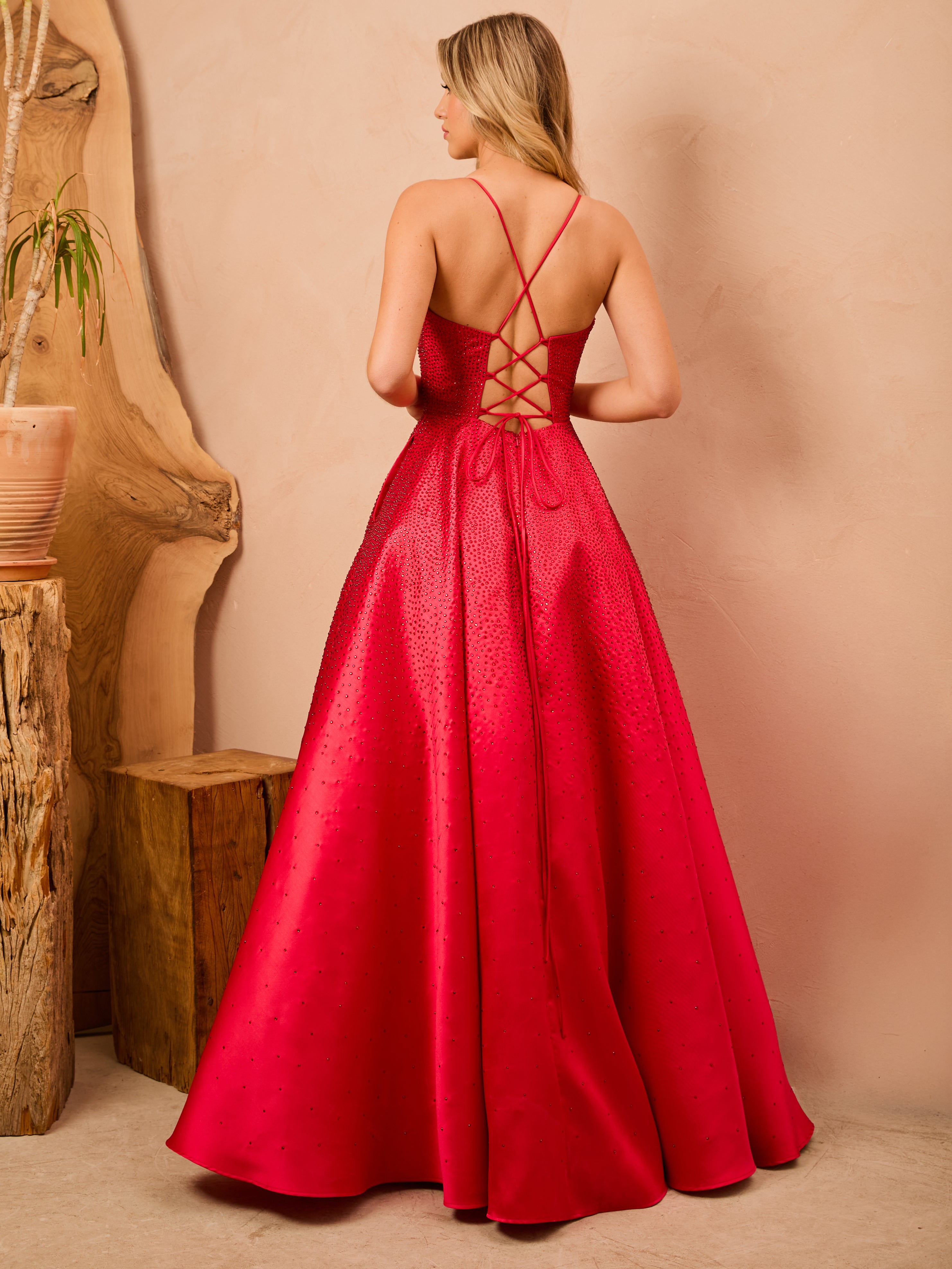 Maddie - Ruby Stud Mikado Showstopper Dress