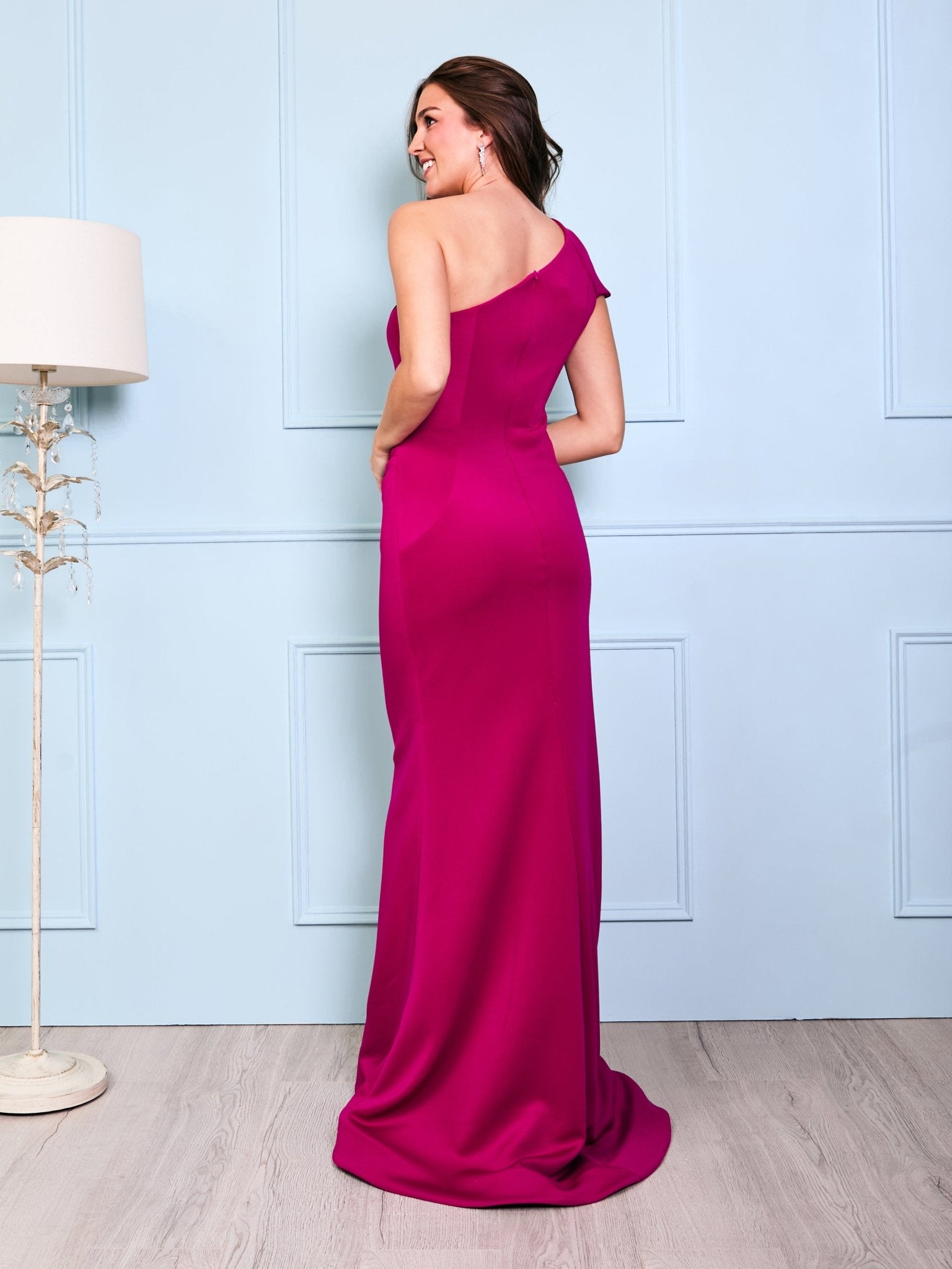 April - Magenta One Shoulder Classic Dress