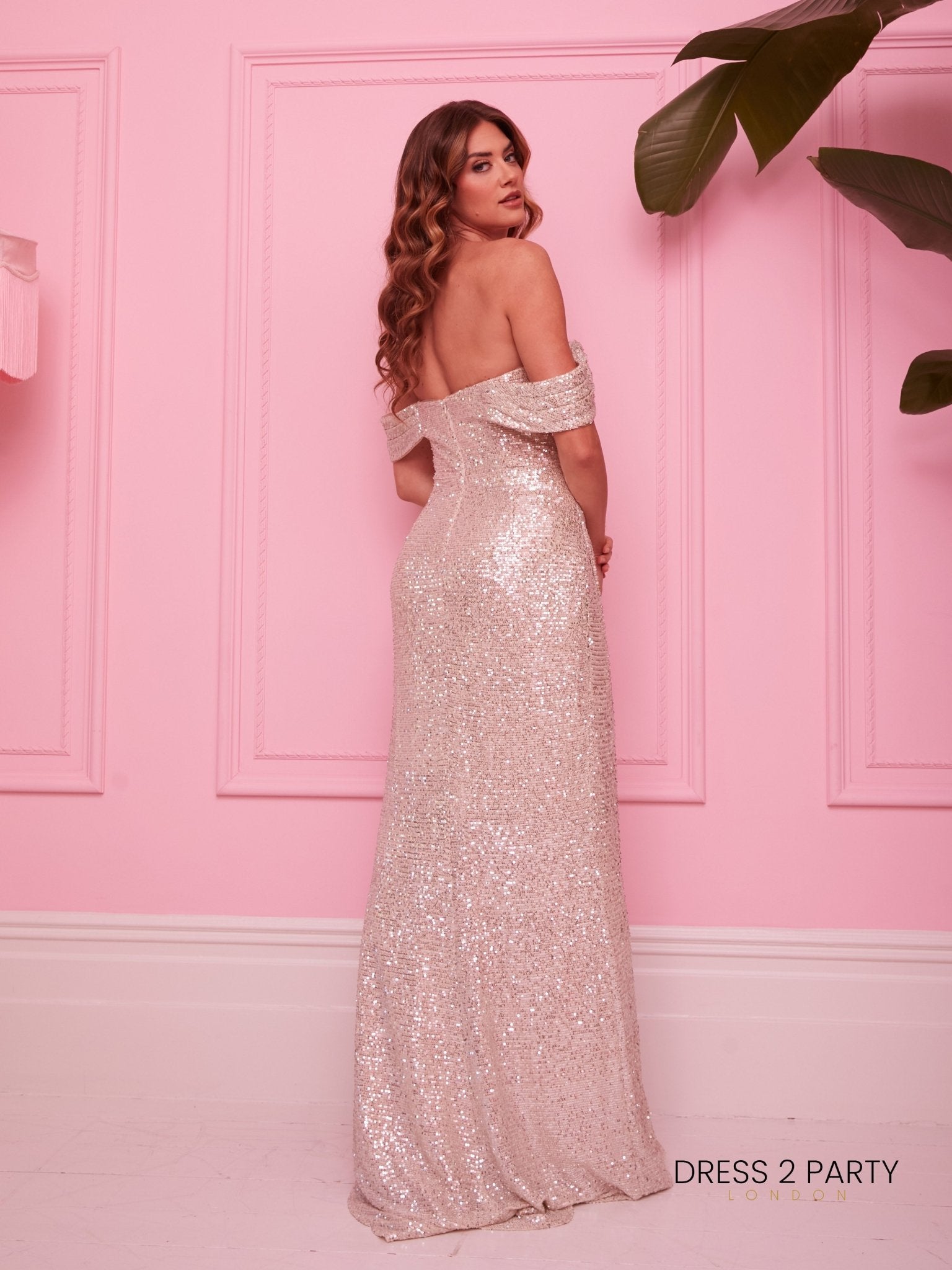Coco - Nude Sequin Shoulder Neckline Prom Dress