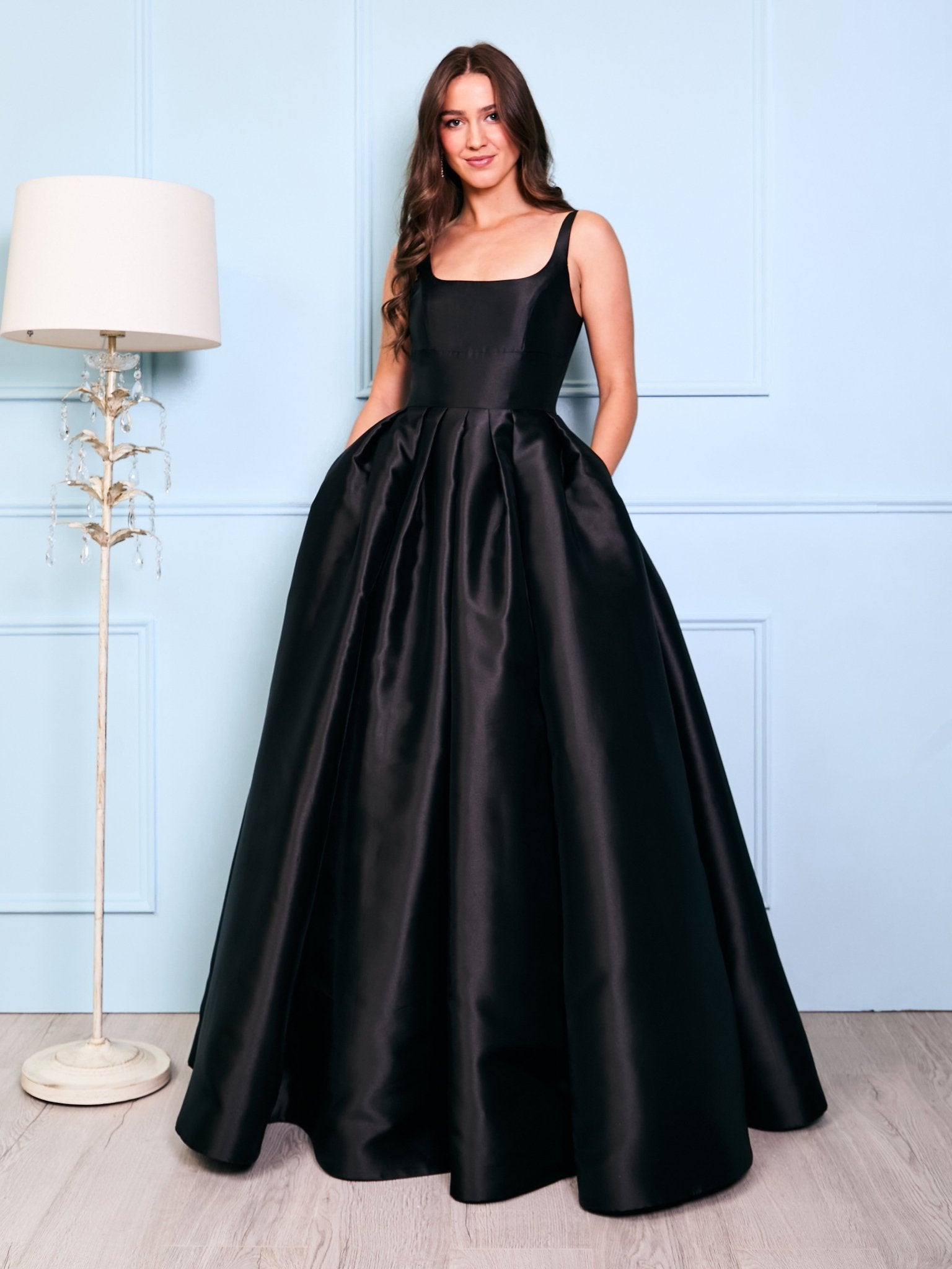 prom dress as wedding dress V Neck and V Back White Satin Long Prom Dresses with High Slit, Open B   morievent