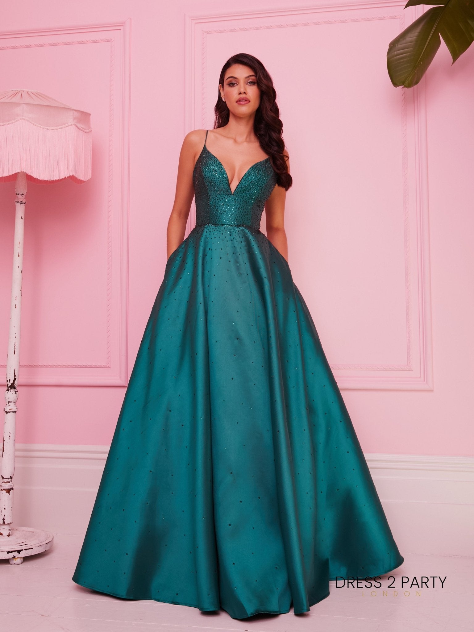 Maddie - Emerald Stud Mikado Showstopper Dress