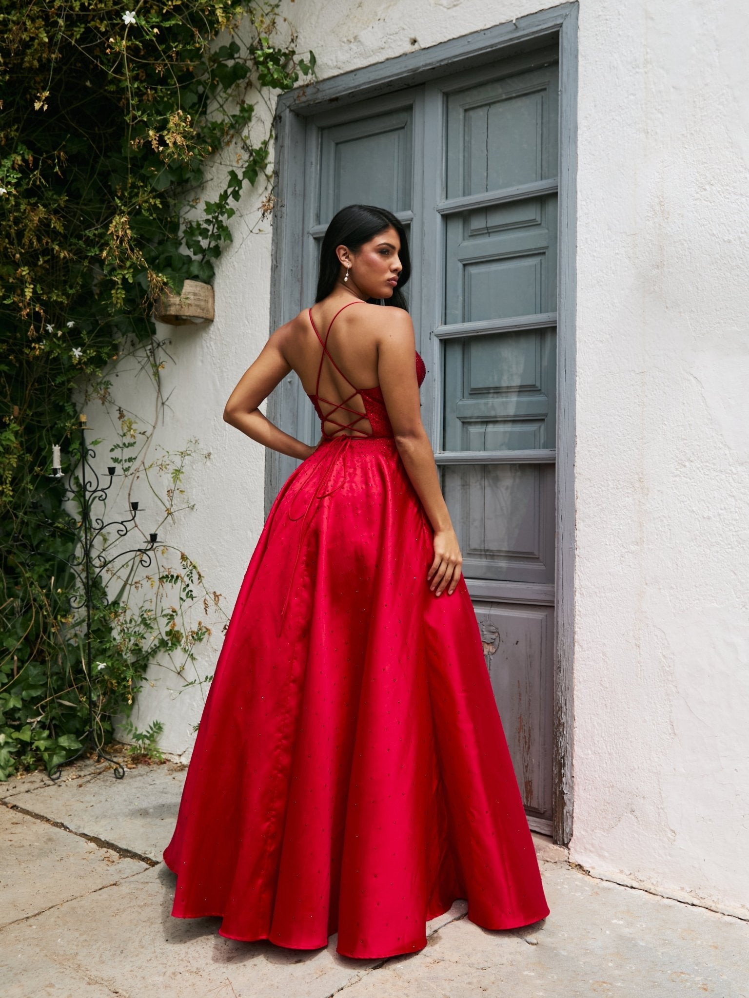 Maddie - Ruby Stud Mikado Showstopper Dress