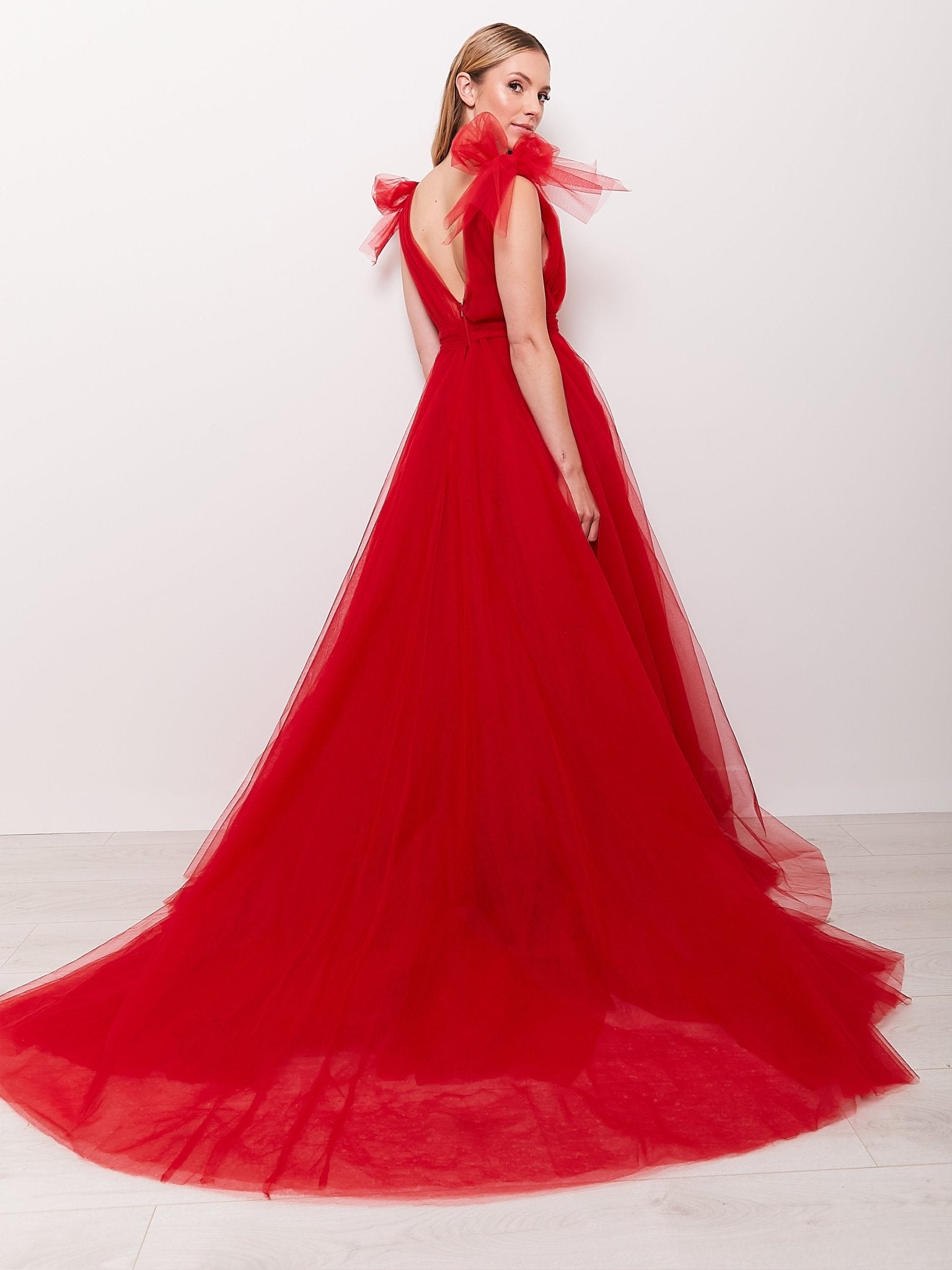 Melania Ruby Sophisticated Tulle Ball Gown