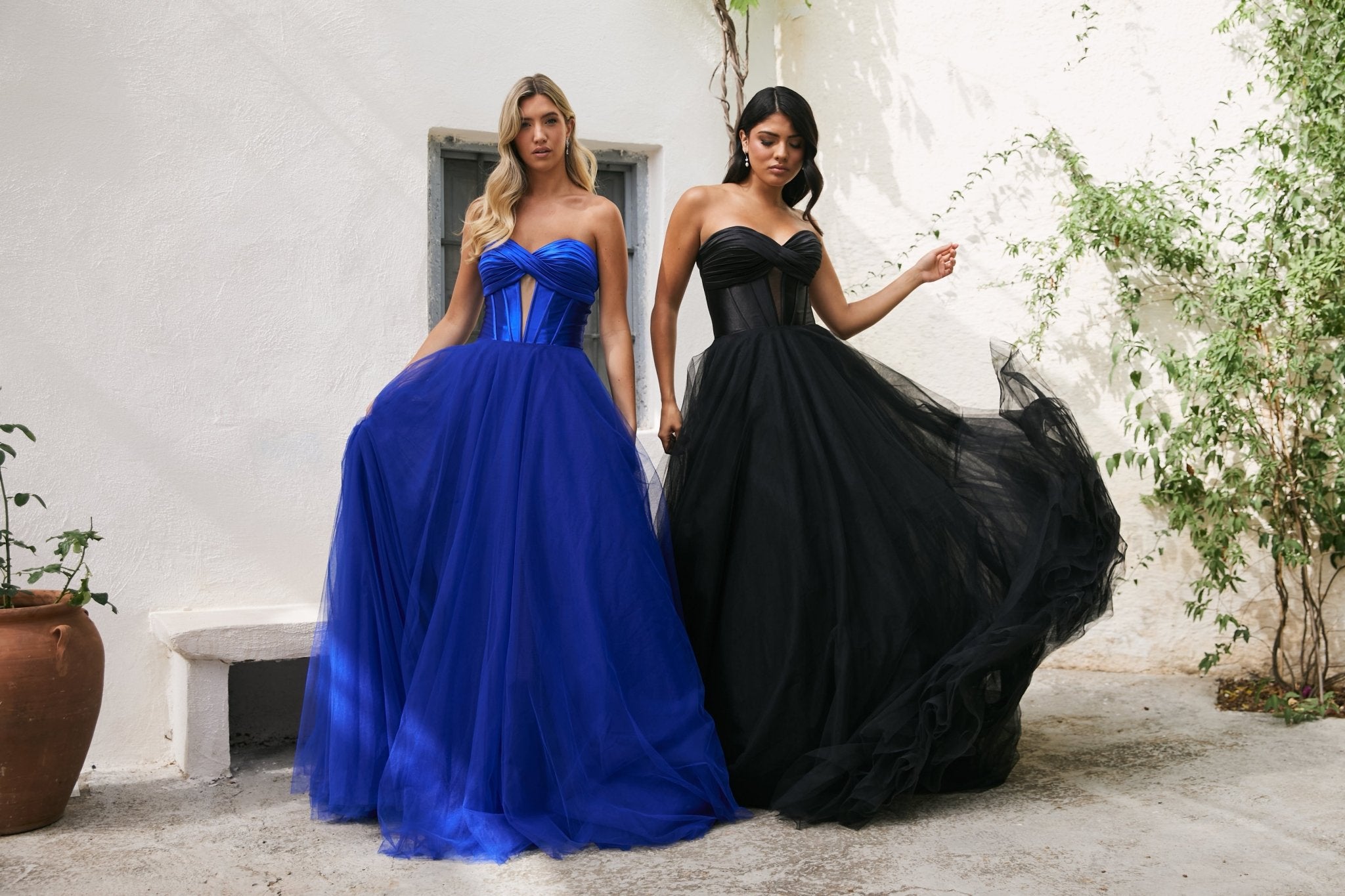 Nicole - Royal Blue Satin and Tulle Ball Gown