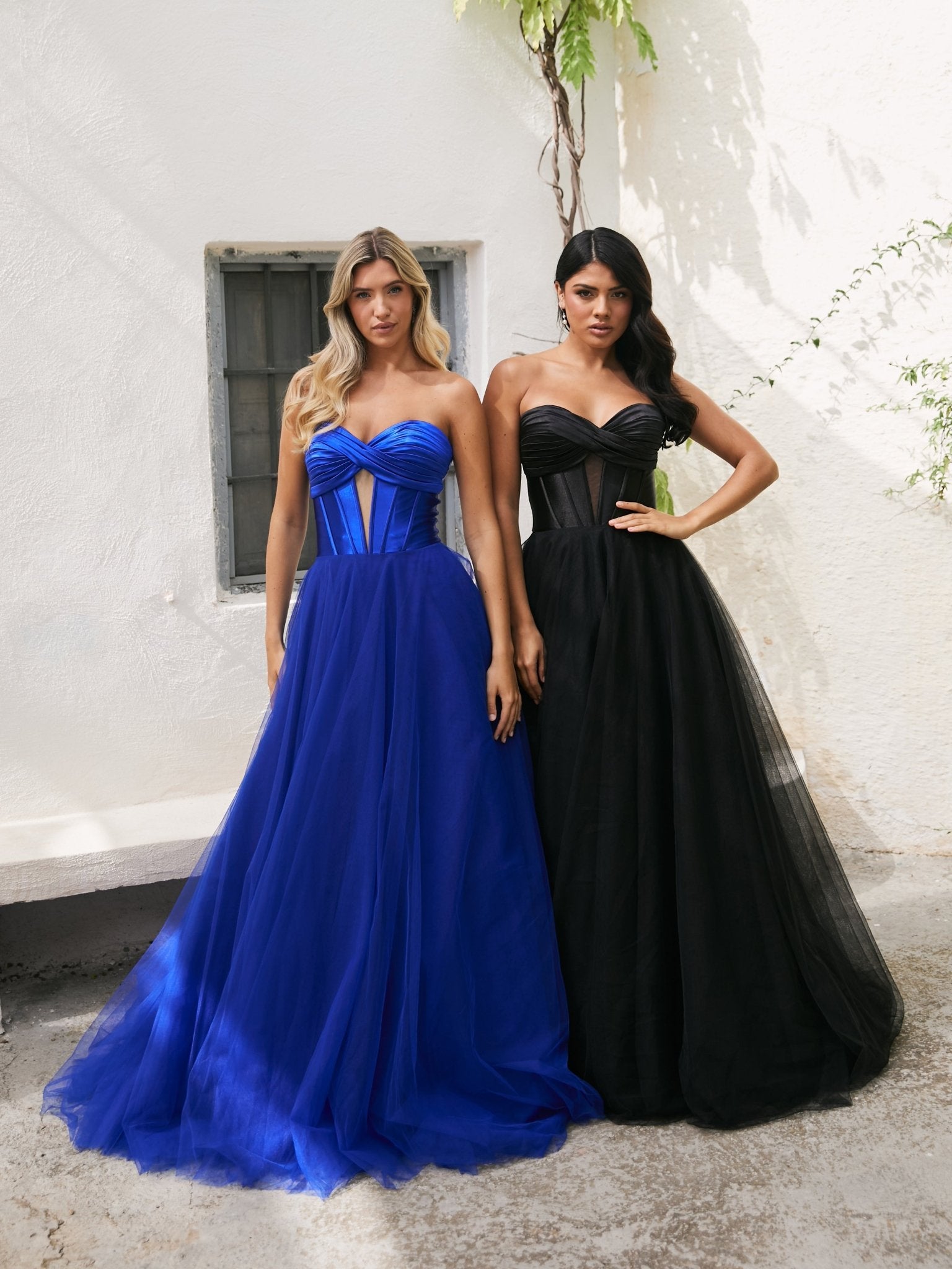Nicole - Royal Blue Satin and Tulle Ball Gown
