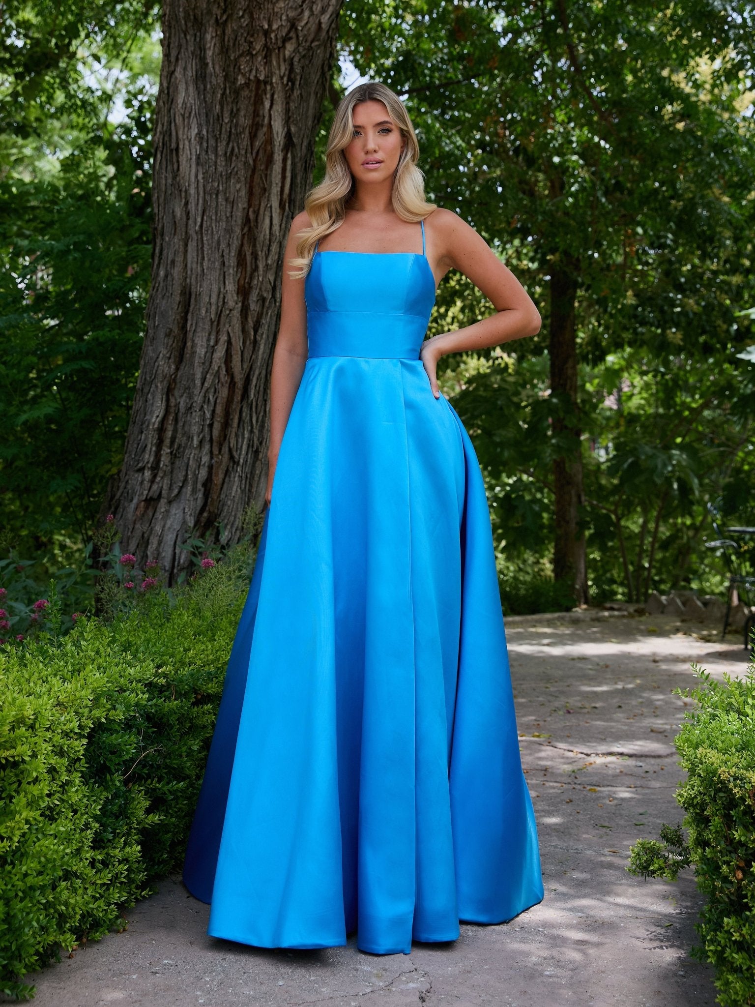 Rebecca - A Line Bright Blue Prom Dress