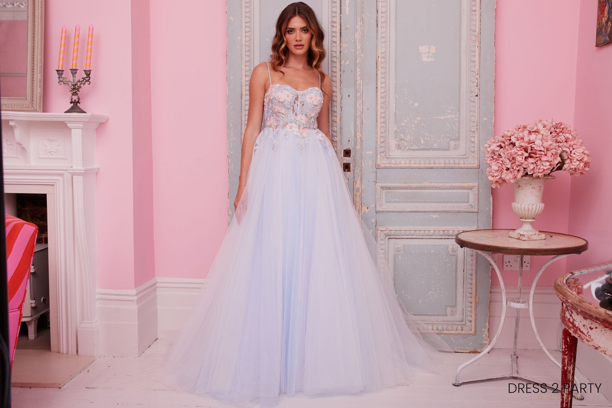 Saffron - Floral Appliqué Bodice Princess Dress
