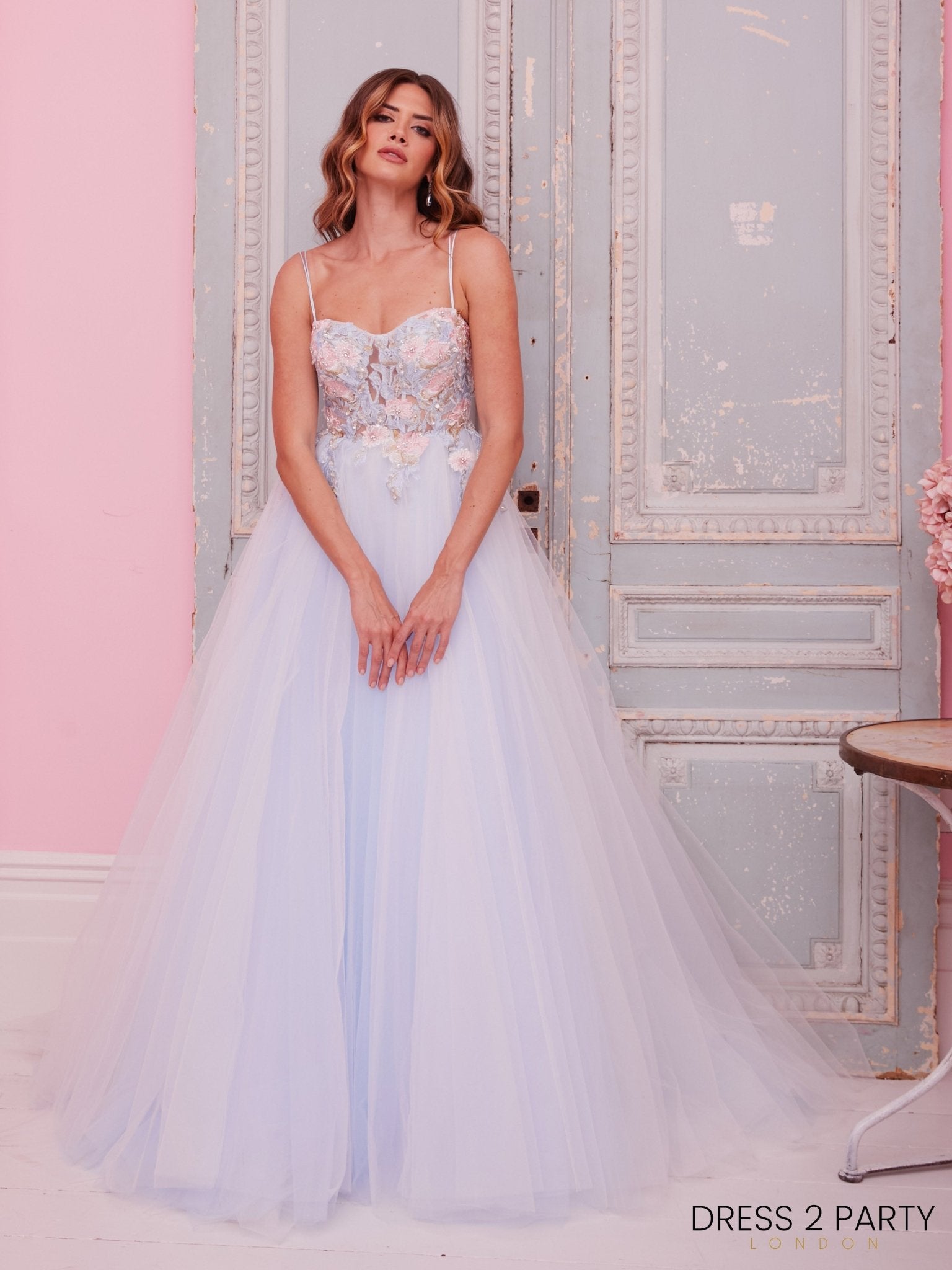 Saffron - Floral Appliqué Bodice Princess Dress