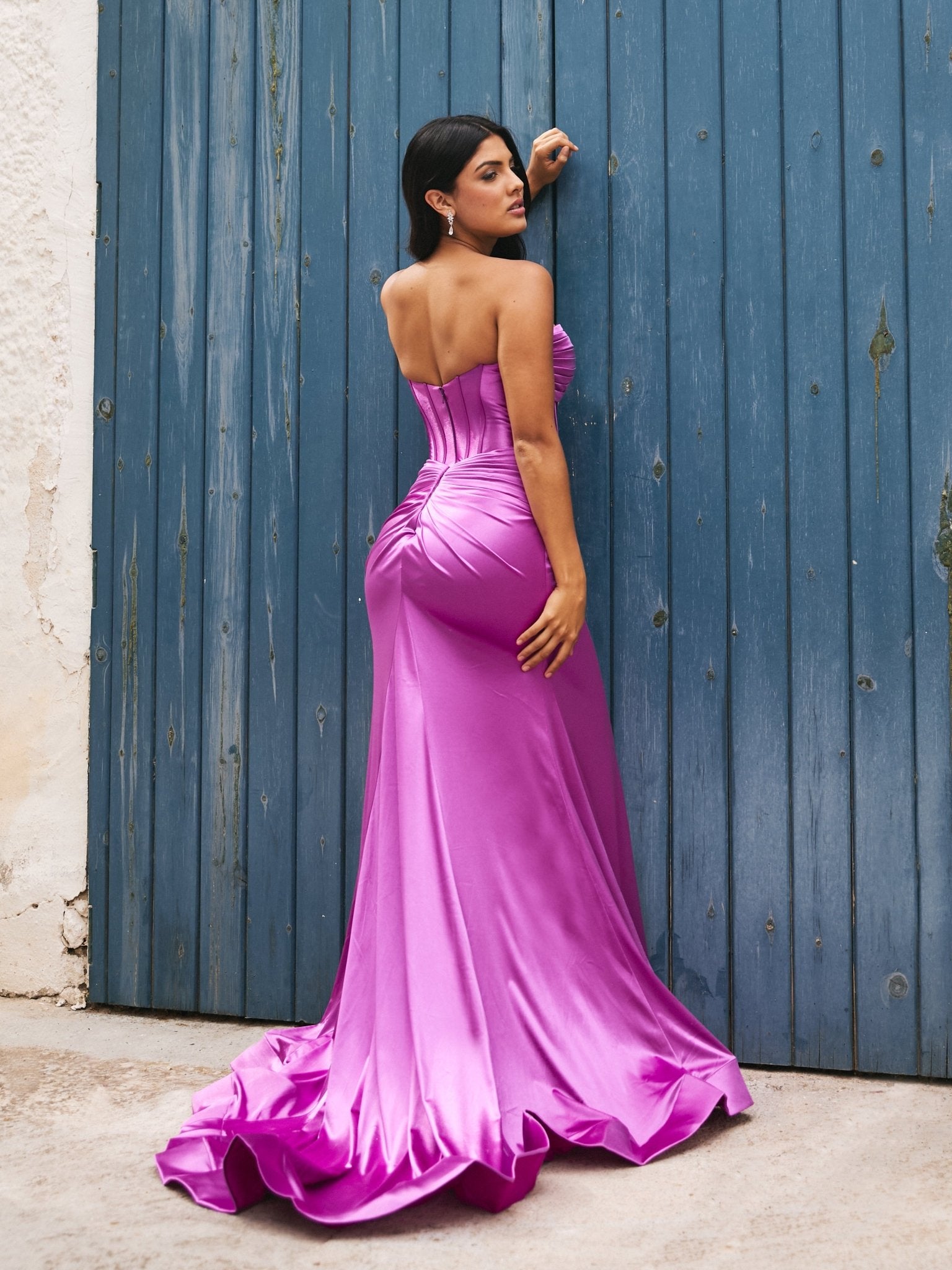 Tallulah - Purple Satin Prom Dress