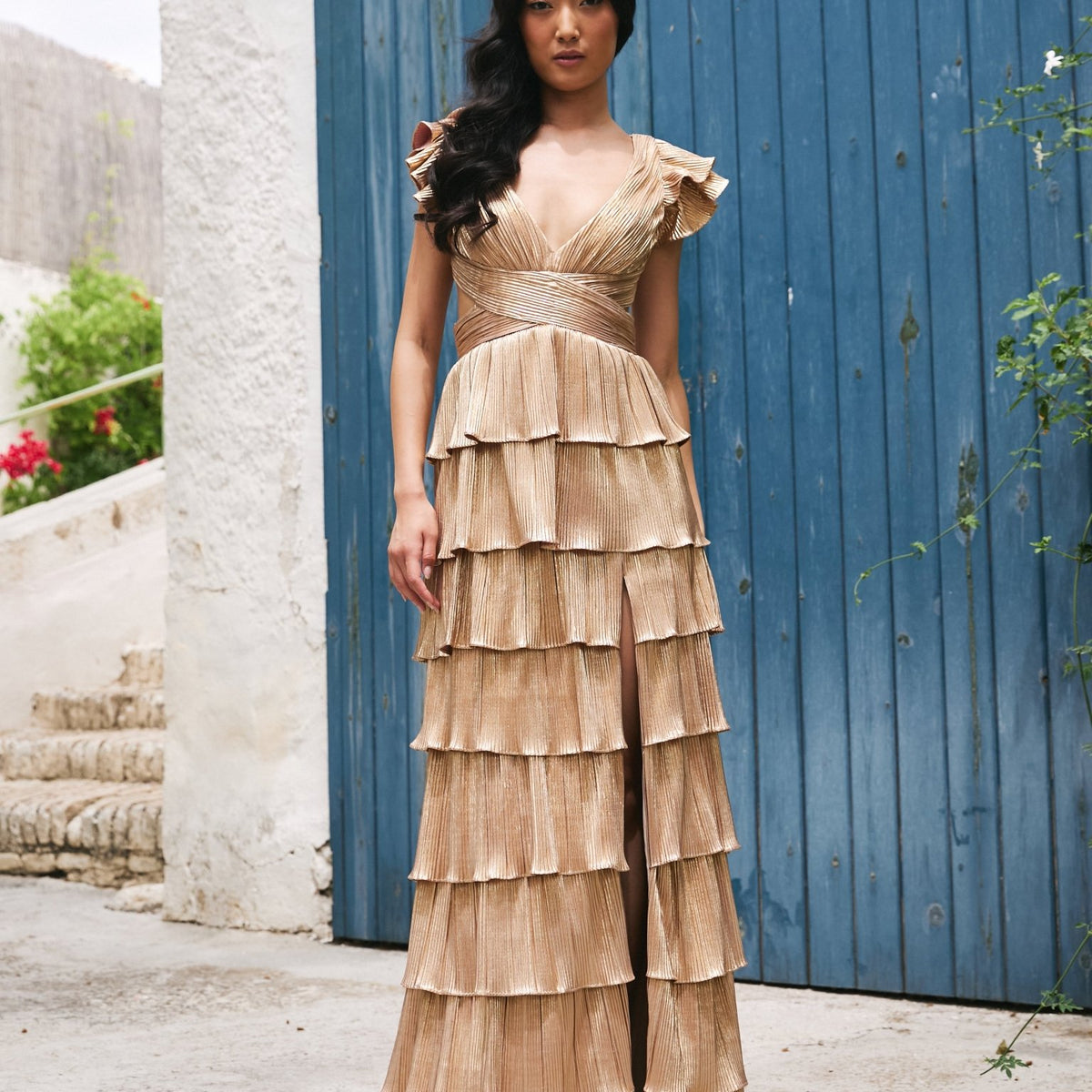 Alexandra - Metallic Gold Wedding Guest Dress Alexandra - Metallic Gold Wedding Guest Dress