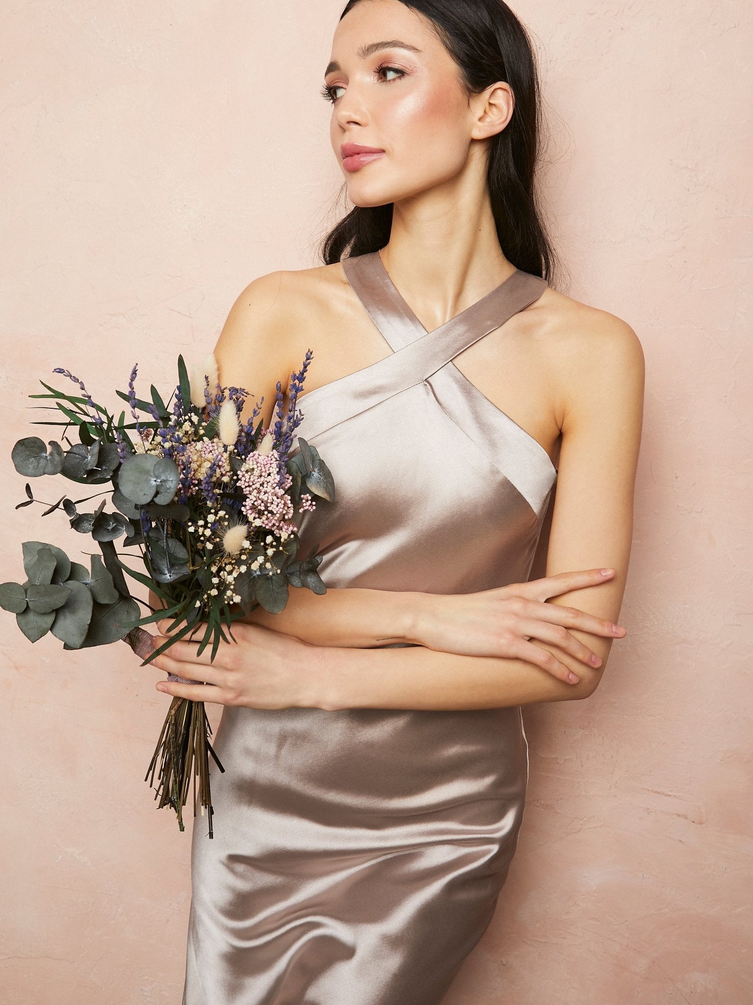 Alysia Satin - Mink - Dress 2 Party