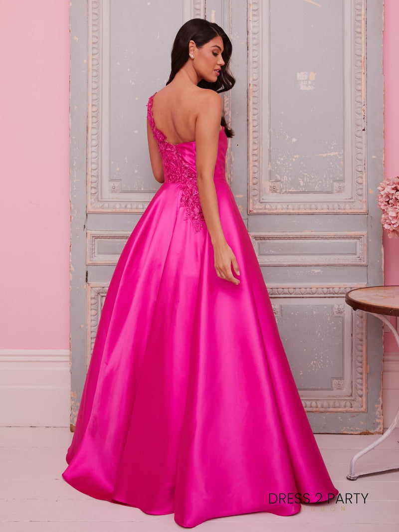 Bright pink ball gown hotsell