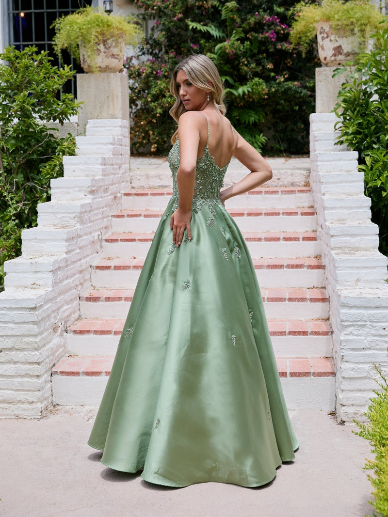 Faye Sage Mikado Ball Gown