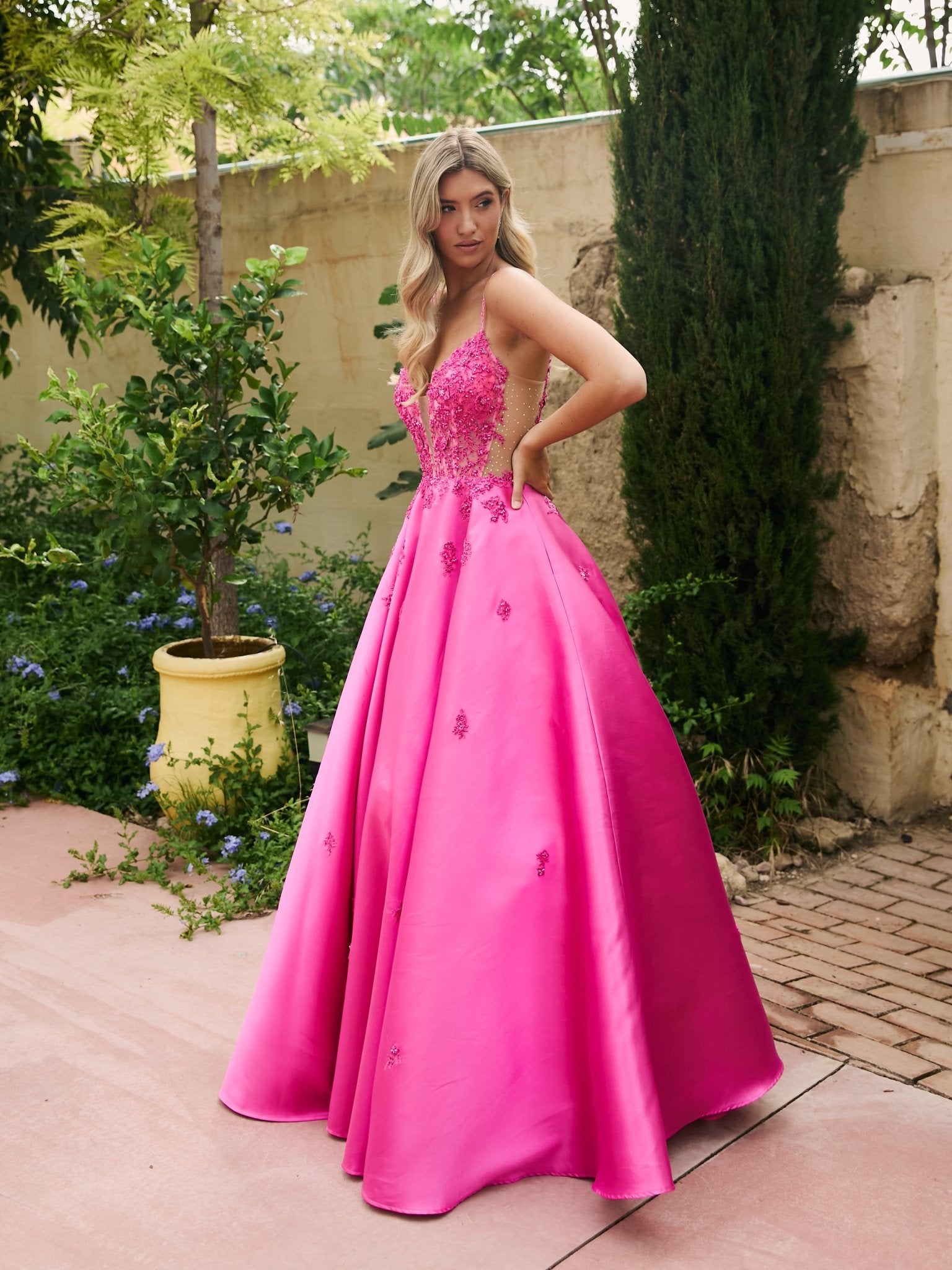 Faye - Sherbet Pink Prom Ball Gown