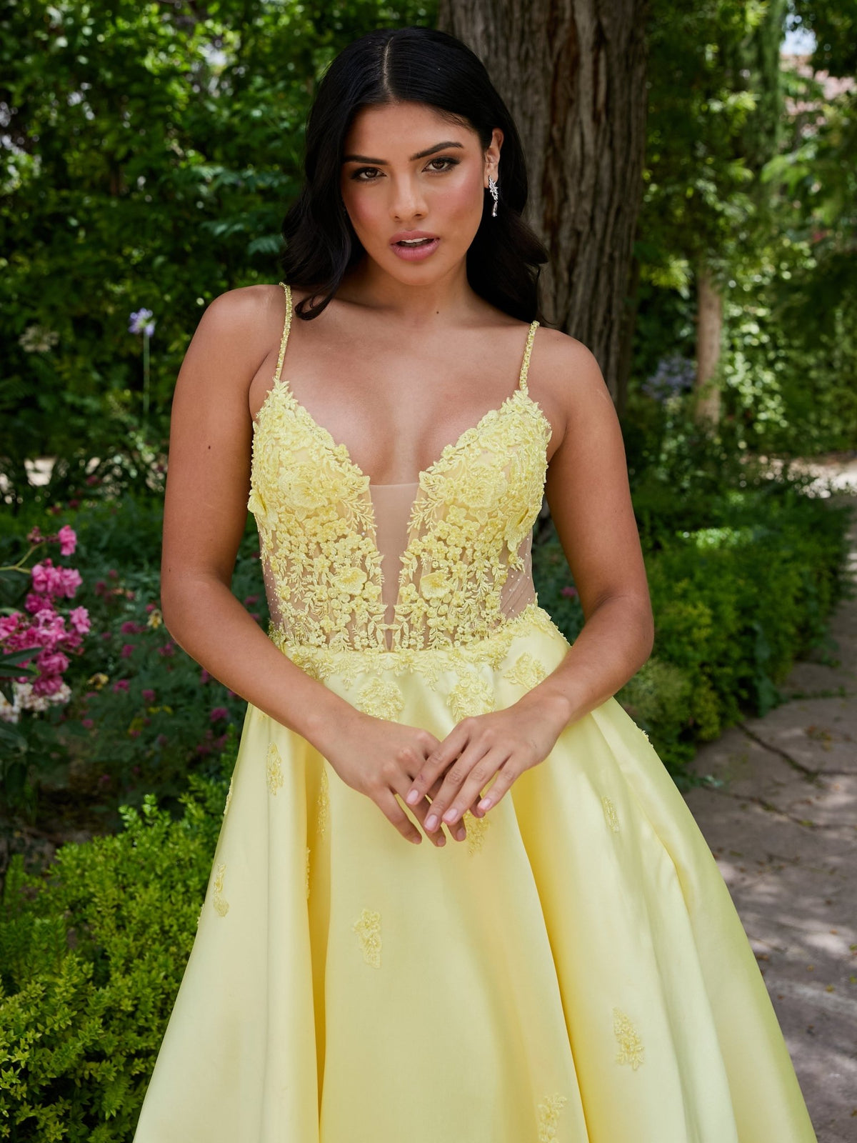 Faye - Yellow Mikado Ball Gown
