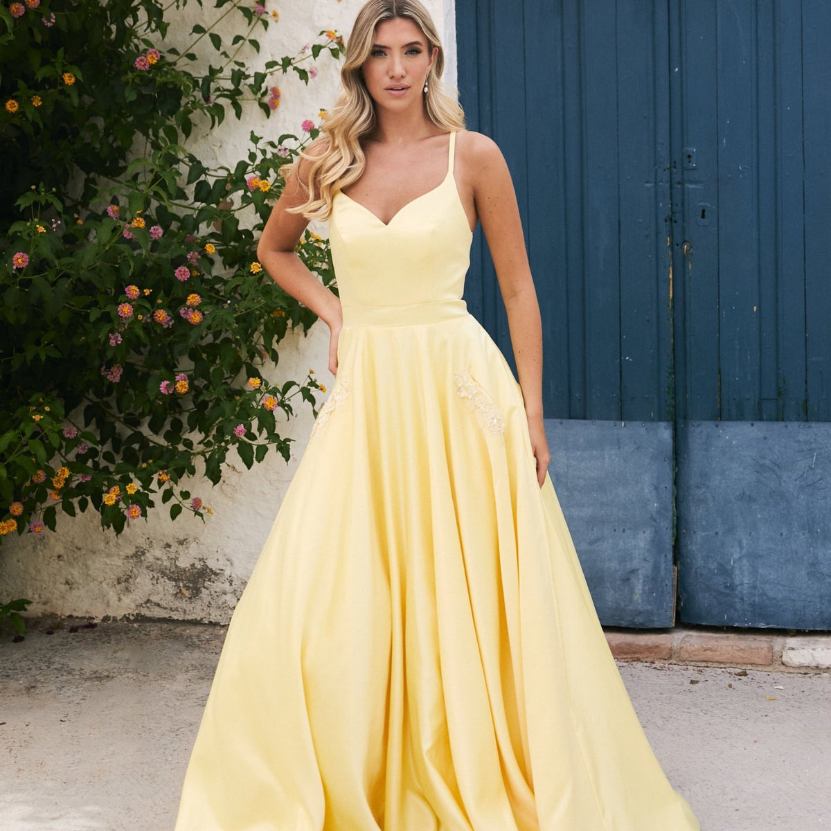 Felicity Lemon Satin Ball Gown