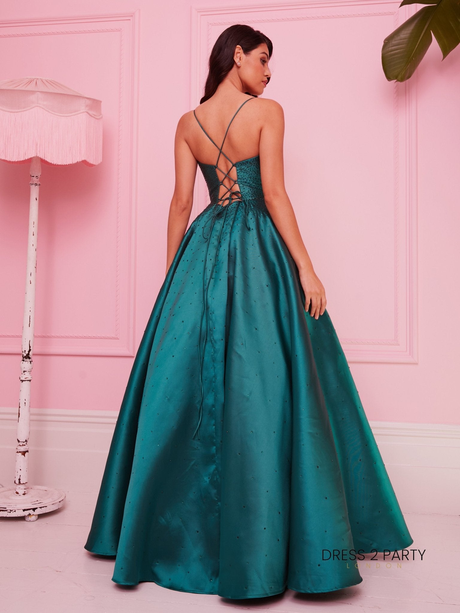 Maddie - Emerald Stud Mikado Showstopper Dress