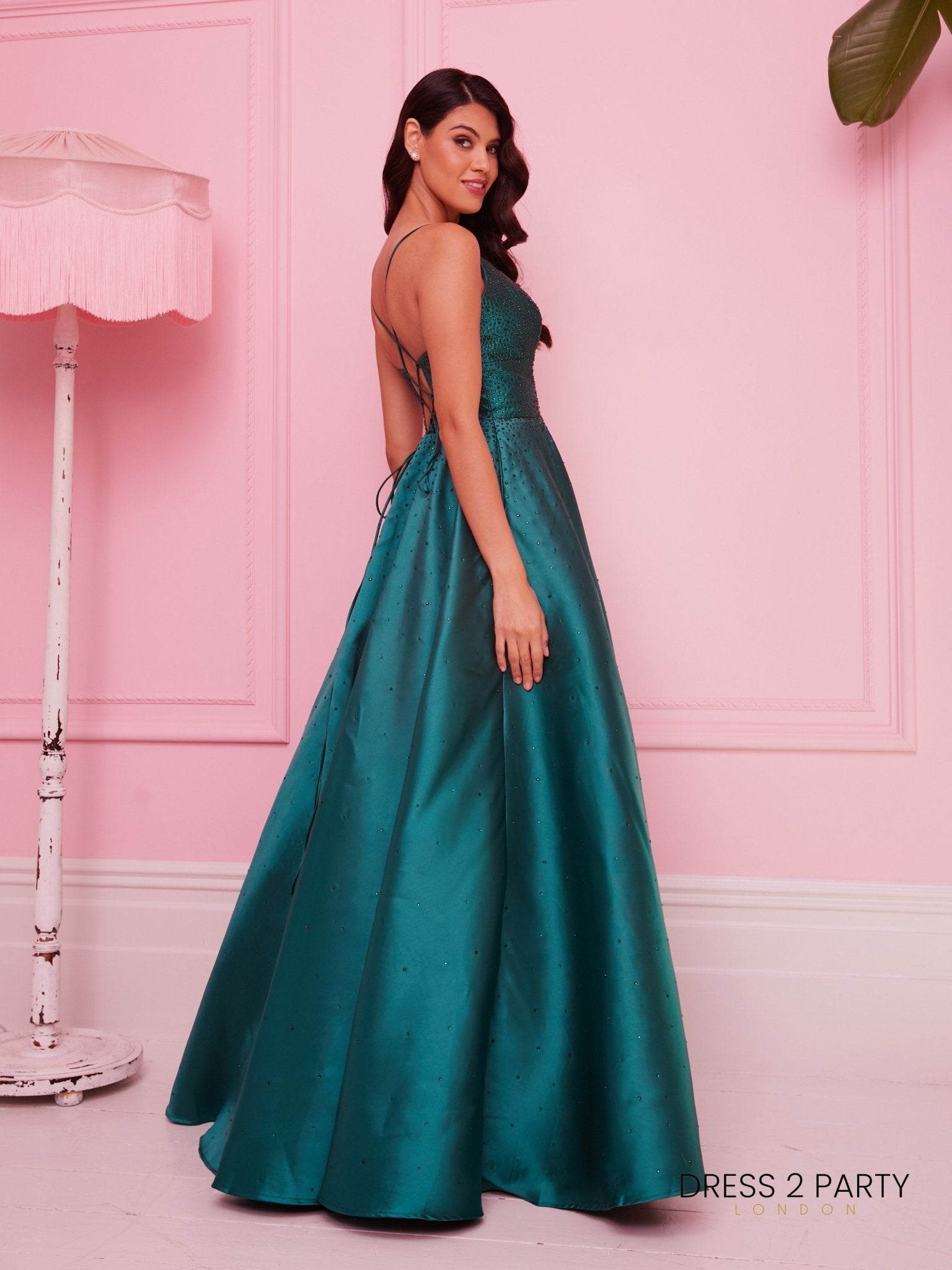 Maddie - Emerald Stud Mikado Showstopper Dress