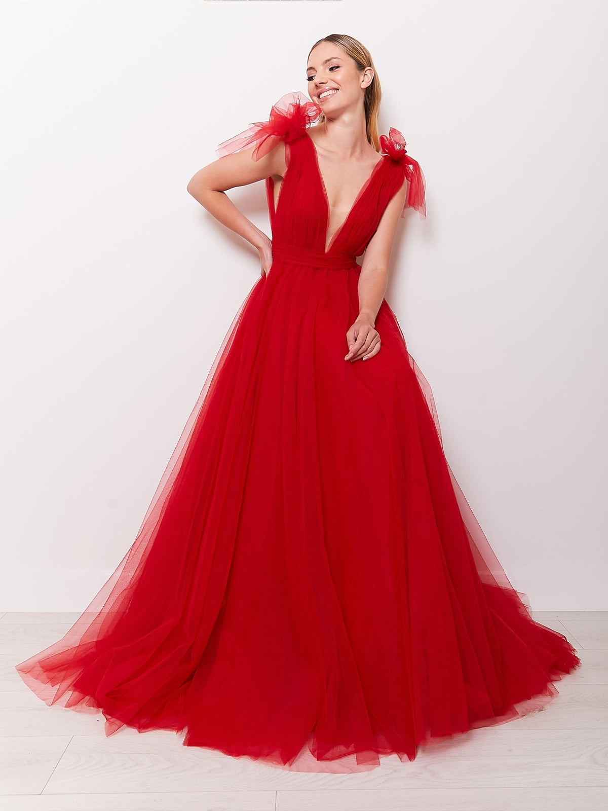 Melania Ruby Sophisticated Tulle Ball Gown