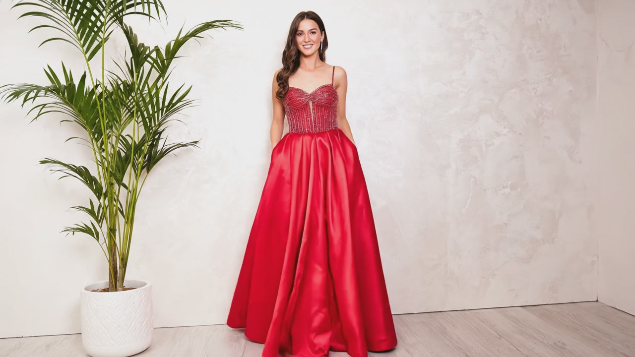 Maisie - Red Ballgown Skirt With Pockets