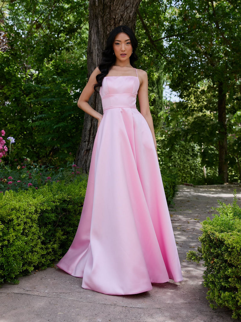 light pink a line dress Romantic Floral A-line Tulle Unique Pale Pink Wedding Dress