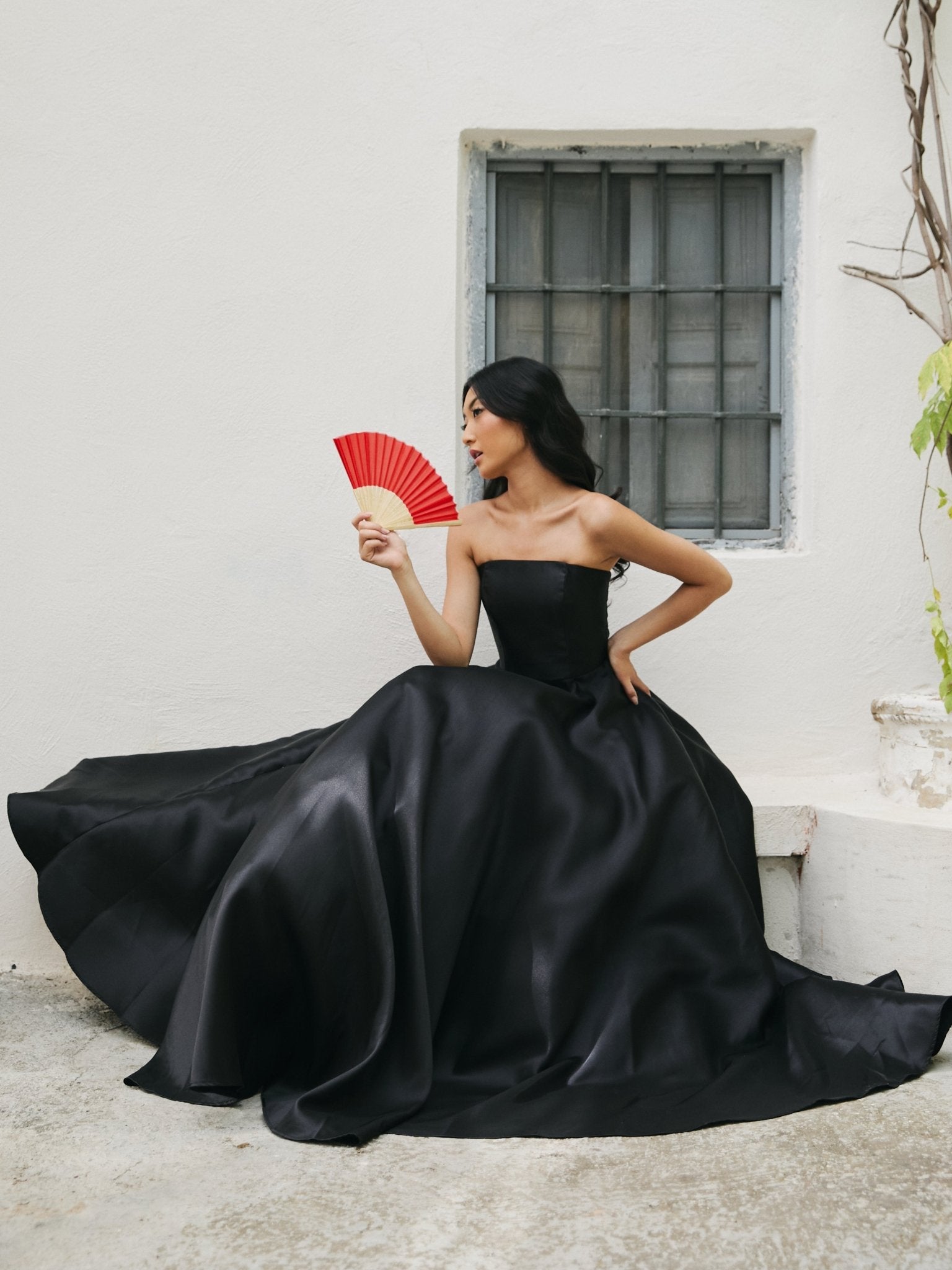 Sasha - Black Best Selling Strapless Satin Ball Gown - Dress 2 Party