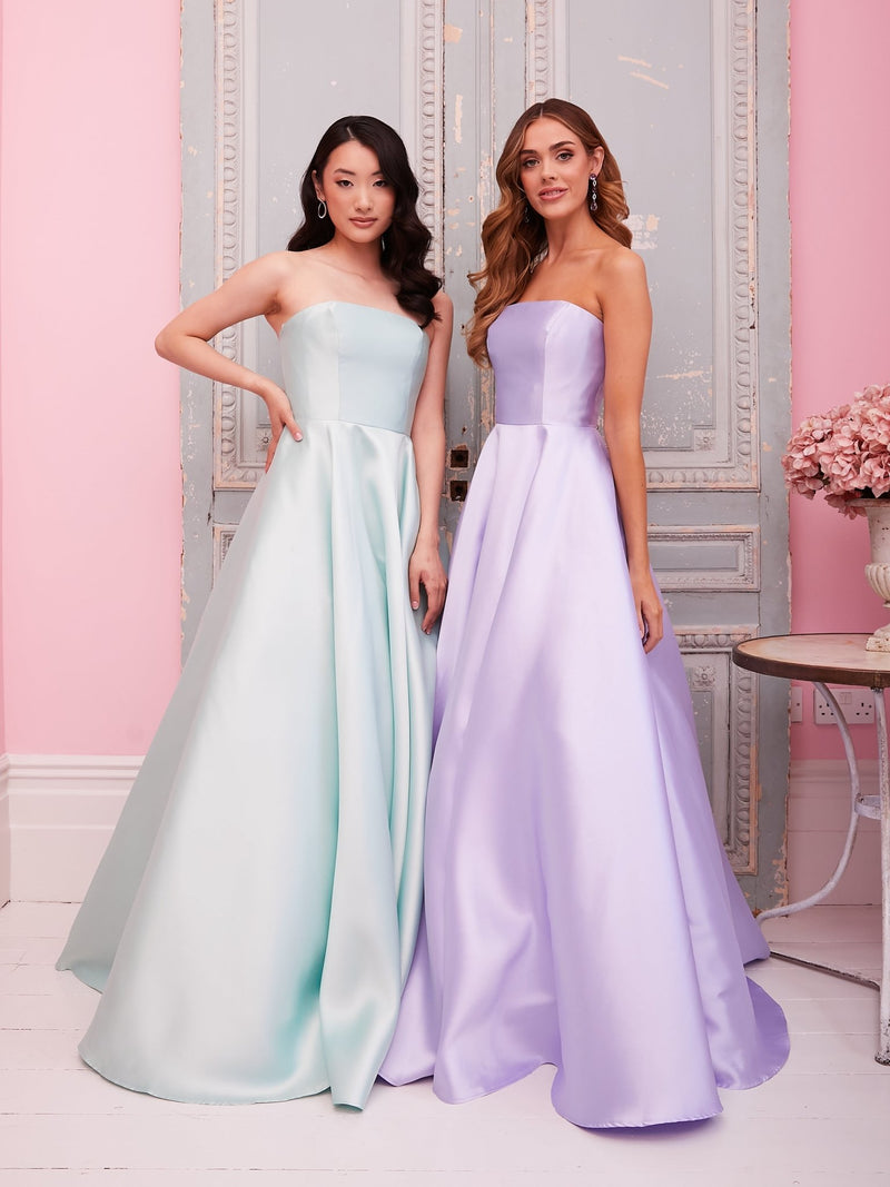 Sasha Lilac Best Selling Strapless Satin Ball Gown
