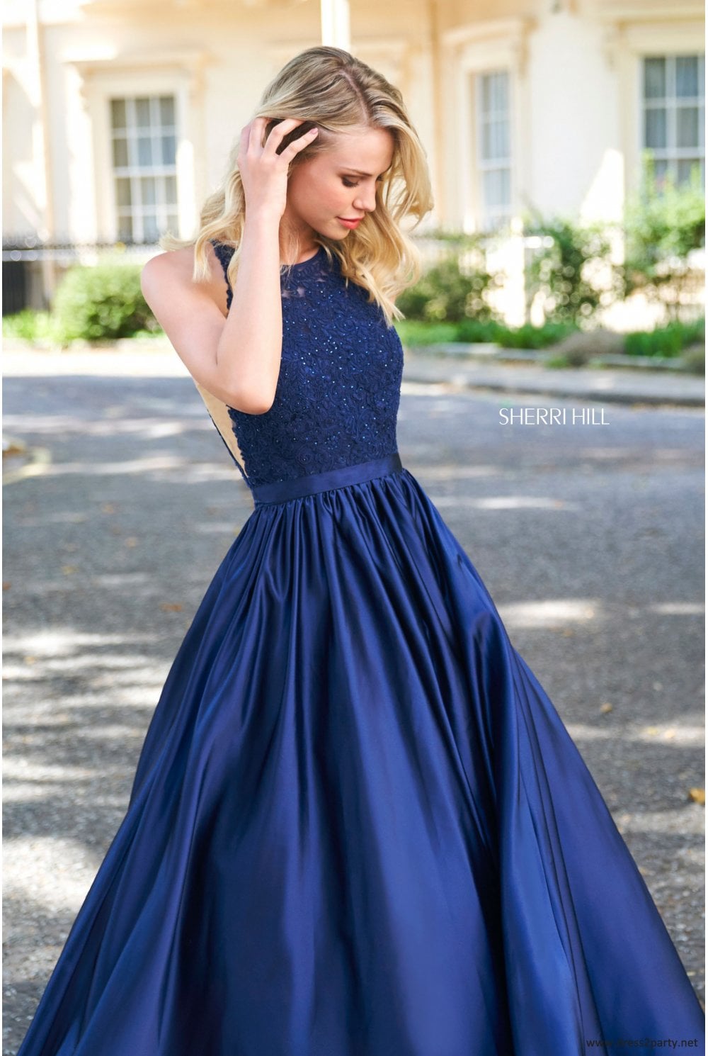 Sherri hill navy dress hotsell