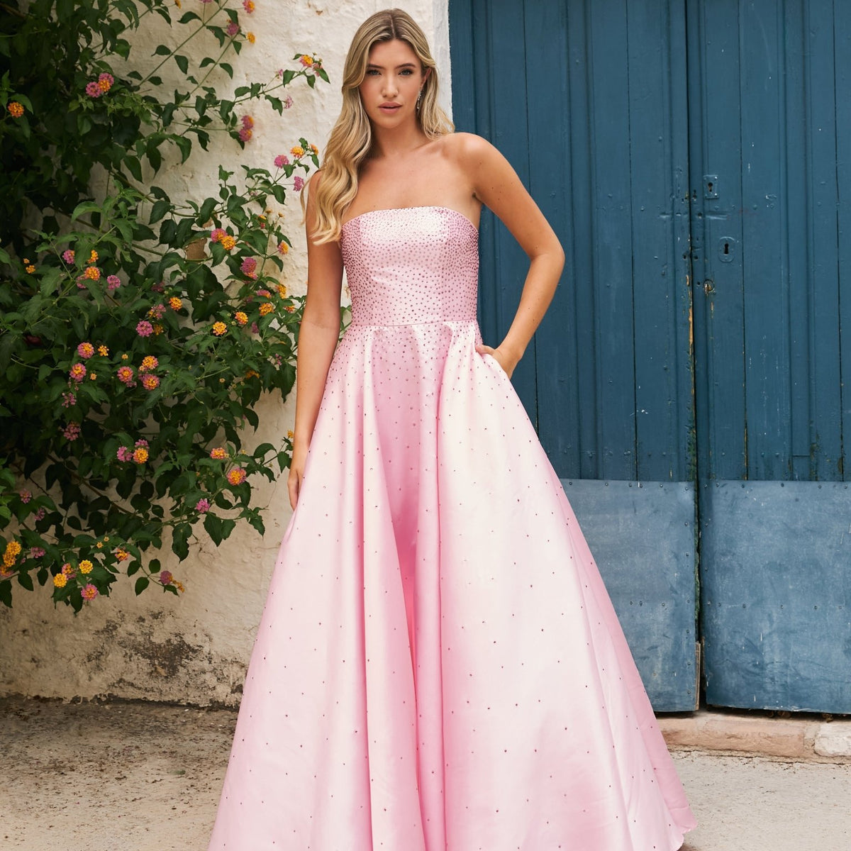 strapless open back dress Summer