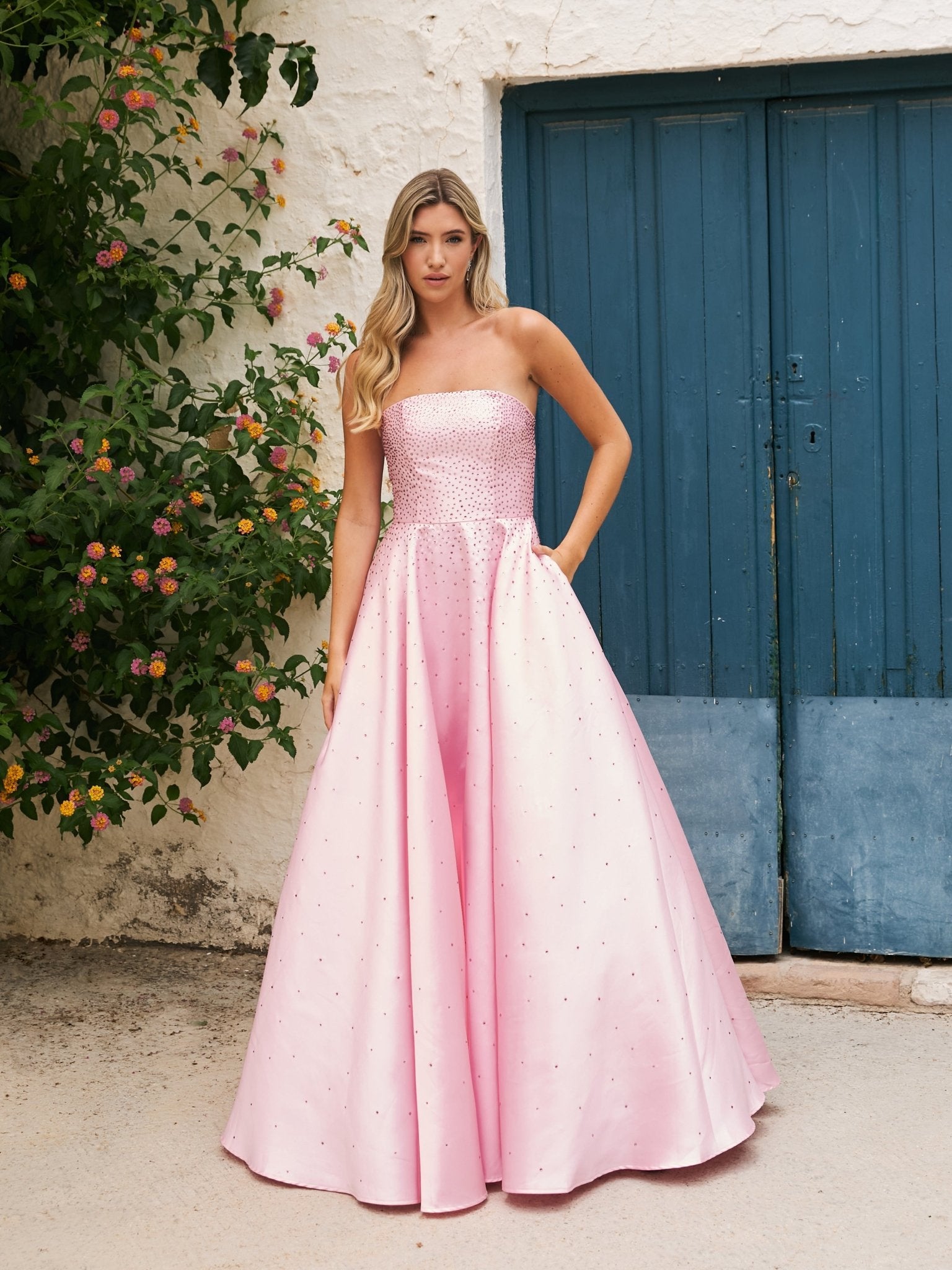 Summer - Light Pink Strapless Ball Gown