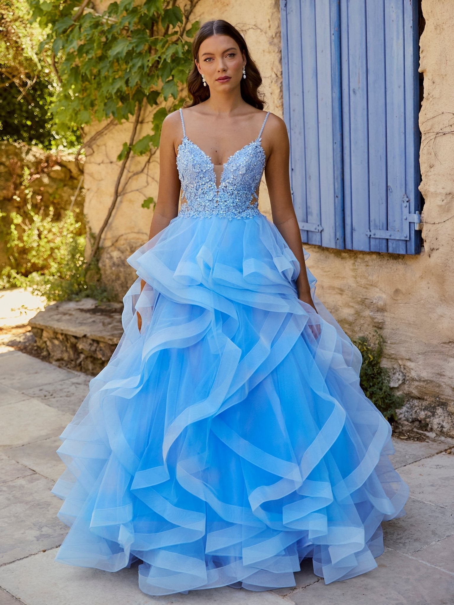 Valentina - Light Blue Corset Top Prom Dress - Dress 2 Party