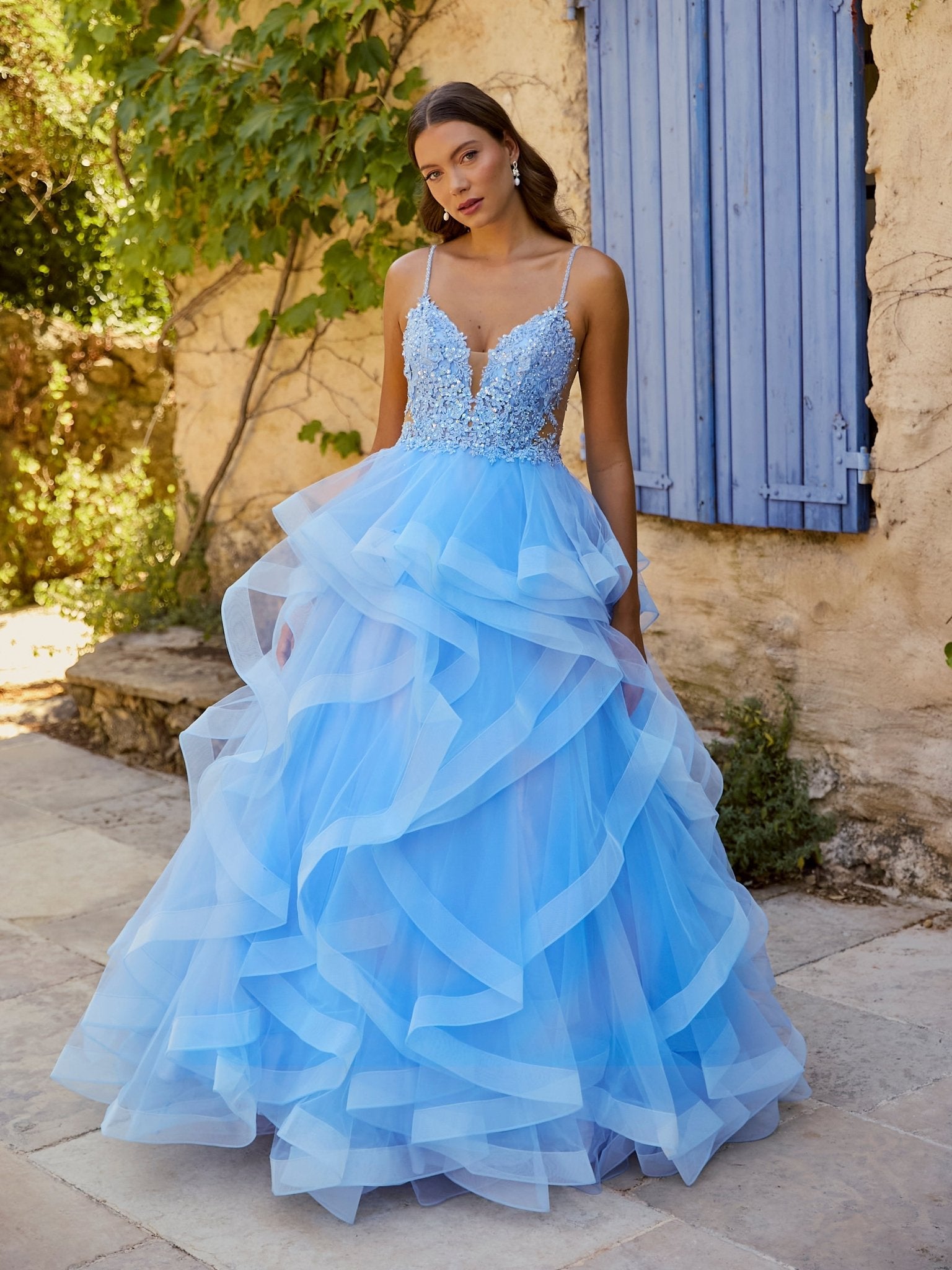 Valentina - Light Blue Corset Top Prom Dress - Dress 2 Party