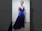 Olivia - Royal Satin Wrap Lace Up Back